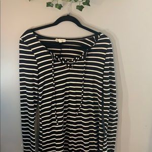 black and white stripped dress